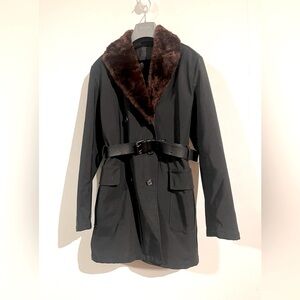 PRADA with rabbit fur lining coat